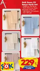 FUSHİA ETNİK DESEN 2'Lİ BANYO HAVLU SETİ